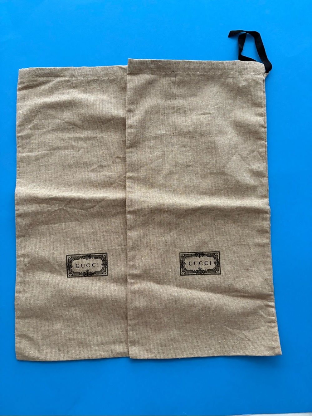 💟 Gucci Cotton Drawstring Shoe Dustbags Pair